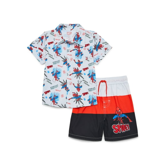 Character Toddler Boy Resort Shirt and Swim Trunk Set, 2-Piece, Sizes 12M - 5T