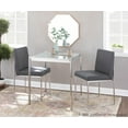 thumbnail image 4 of Lumisource Fuji Contemporary Dining Table in Stainless Steel with Clear Glass Top, 4 of 7