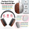 thumbnail image 2 of Protective Cover for AirPods Max Vintage Leather =2 Headphones Aesthetic Print Snap On Cases, 2 of 5