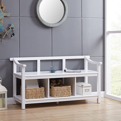 Licero White Entryway Bench