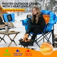 thumbnail image 3 of Oversized Heated Camping Chair W/3 Heat Levels- Fully Thick Padded Outdoor Heated Sports Chair for Adults - Heated Folding Camp Chair for Outdoor Use, Battery Not Included, 3 of 17