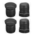 thumbnail image 6 of Uxcell Outer Hex Head Pipe Fitting Plug 1/4NPT Male Thread Carbon Steel 4Pcs, 6 of 6