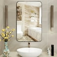 thumbnail image 2 of Costway 32"x20" Wall-Mounted Rectangle Mirror Metal Frame Bathroom Entryway Black, 2 of 12