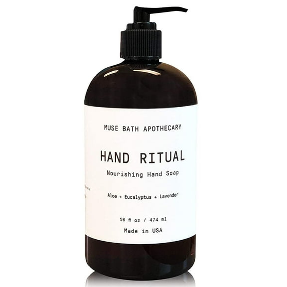 Muse Apothecary Hand Ritual Luxury Aromatherapy Liquid Hand Soap with Eucalyptus, Aloe Vera & Lavender Oil, 16 Oz
