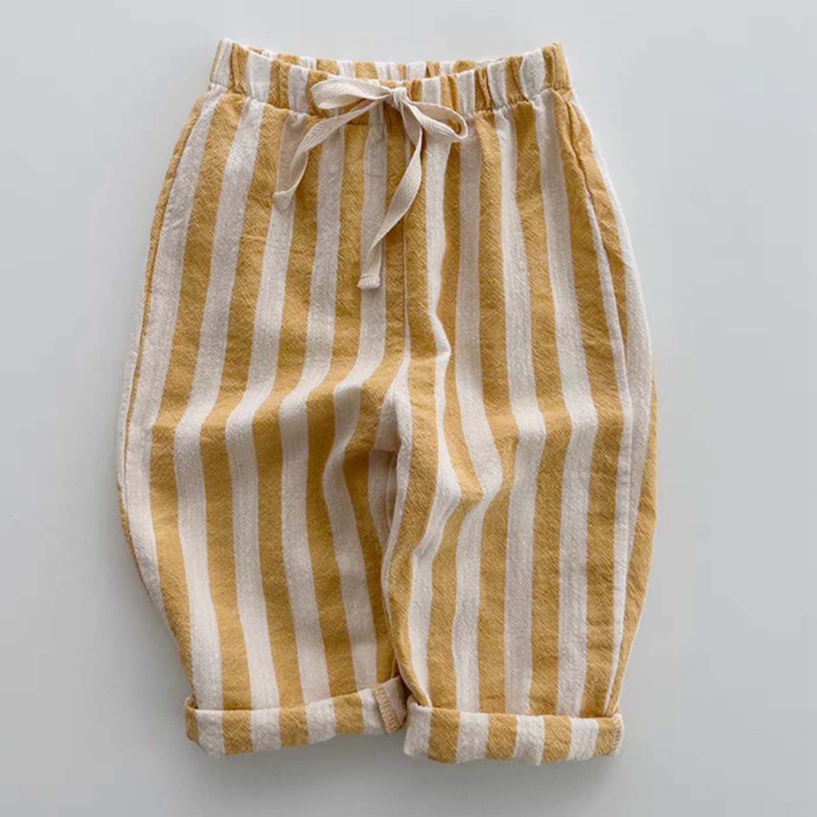 Pantalon Rayé élastique Pour Enfant 5-6 Ans - Coton/polyester - Taille élastique - Quotidien, Sport