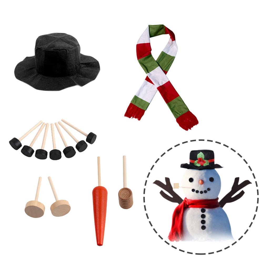Kit Bonhommes De Neige à Construire - 4 Modèles En Polystyrène Et Feutrine Pour Noël (Baker Ross)