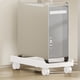 thumbnail image 1 of Adjustable Computer Tower Stand | Mobile Desktop Rack with 4 Locking Caster Wheels for PC Case | Ventilated Cart | Fits 7-11in Width | Plastic | White Black | 16.9x11in, 1 of 6