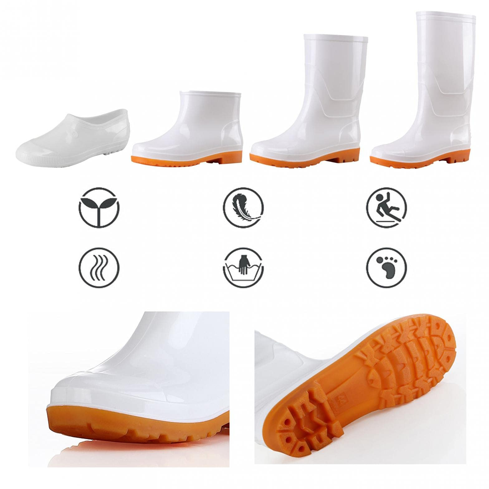 Women Waterproof Rain Boots Mid Calf Rain Boots Waterproof Garden Shoes Outdoor Work Boot for Hunting Gardening Farming