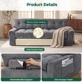 thumbnail image 5 of BEHOST 75.6" Chenille 3-Seater Sofa with Extra Deep Seats，Upholstered Couch with Side Storage & 2 Pillows, Cloud Sofa for Living Room，Dark Gray, 5 of 10