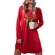 thumbnail image 2 of TRKIYQC Vestido rojo de una línea de Navidad para mujer, Mini vestido de fiesta con estampado de dibujos animados y cuello redondo de manga larga TRKIYQC  moda, 2 of 9