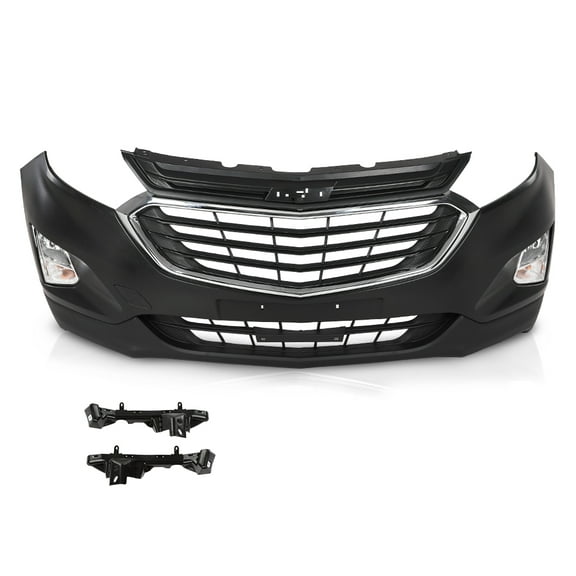 PIT66 Front Bumper Grill Cover Kit w/ Fog Lamp Fit For  Chevy Equinox  2018-2021
