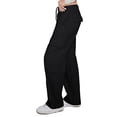 thumbnail image 2 of Pantalones Cargo de Mujer, de Felpa, de Talle Alto, Holgados, Estilo Deportivo, para Mujer, Pantalones Casuales con 8 Bolsillos. Negro L, 2 of 9