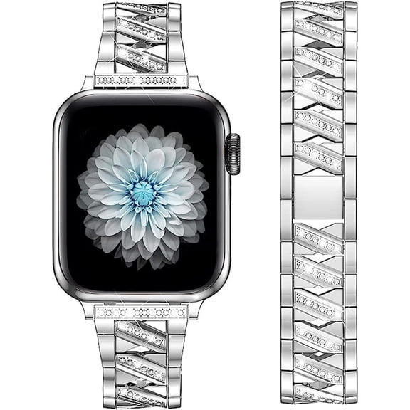 Metal Bands Compatible with Apple Watch Band 41mm 40mm 38mm 42mm 44mm 45mm 49mm iWatch Series 11/10/9/Ultra/SE/8/7/6/5/4/3/2/1, Dressy Metal Bangle Bracelet Women