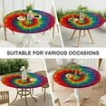thumbnail image 7 of Colorful Tie Dye Pattern Round Fitted Tablecloth with Elastic Edge,Dining Table Cover Waterproof,Outdoor Round Tablecloth for Camping,Dining,Indoor and Outdoor, 7 of 7