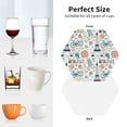 thumbnail image 6 of Lsque Eiffel Tower Pattern 4" Drink Coasters Set of 4, PVC Leather Absorbent Coasters, Table Coaster Set Decorative Coffee Cup Coasters Housewarming Gift -Hexagon, 6 of 6