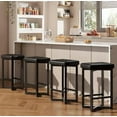 thumbnail image 2 of Rugerasy 4PC Bar Stools,24.6" Counter Height Backless Barstools,Upholstered PU Leather Seats with Metal X-Frame & Footrest,Modern Kitchen Stools for Home Bar,Black, 2 of 6