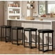 thumbnail image 4 of Historyli Juego de 4 taburetes de bar tapizados de 63 cm,altura de mostrador,con estructura de metal y reposapiés,modernos taburetes de cocina sin respaldo de cuero sintético para comedor,color negro., 4 of 6