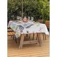 thumbnail image 2 of Outdoor Tablecloth with Umbrella Hole and Zipper, Easter Bunny Rectangle Table Cloth 52x70 Inch Waterproof Tablecloth, Blue Easter Eggs Spring Floral Butterflies Picnic Table Cover for Patio Camping, 2 of 7