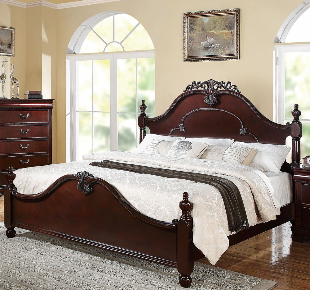 Traditional Cherry King Poster Bed