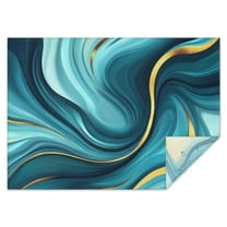 Teal Gold Marble Rectangle Tablecloth 60"x84",Waterproof Polyester Rectangle Table Cloth, Wipeable Spillproof Polyester Tablecloth for Dining, Camping, Indoor and Outdoor
