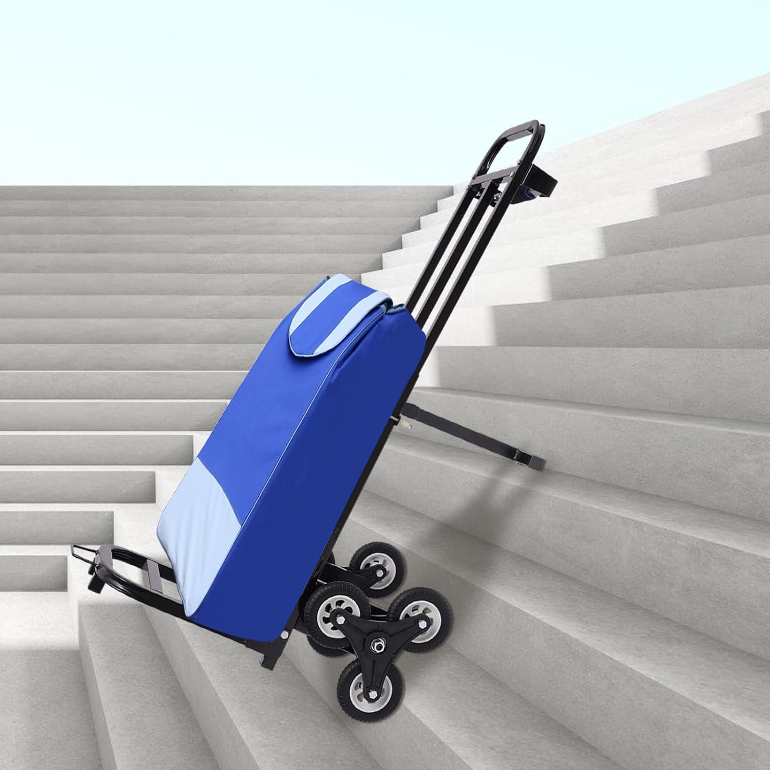 Stair Climbing Cart, 460 lbs Heavy Duty Folding Hand Truck with 6 Wheels, Adjustable Handle Dolly Cart for Stairs