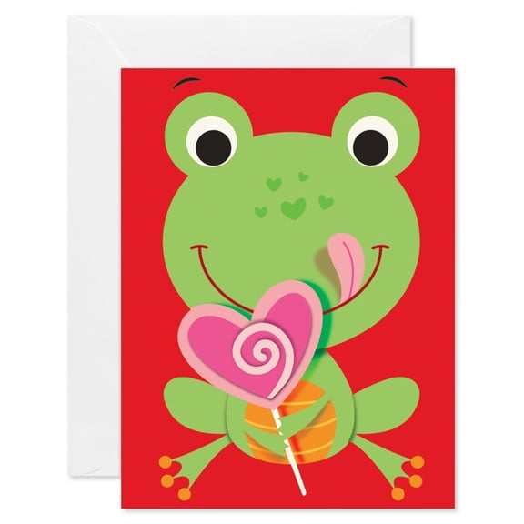 American Greetings Valentine's Day Card Pack for Kids, Frog Design (10-Count)
