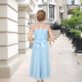 thumbnail image 3 of Sunny Fashion Girls Dress Pastel Blue Chiffon Sequin Wedding Concert Ballet Maxi Elegant Pageant 10 Years, 3 of 6