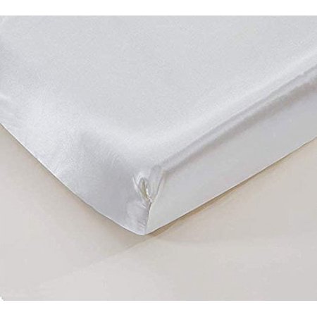 Soft & Silky Crib Fitted Sheet, Great For Babies With Sensitive Hair, Fully Elastic All Around For A Secure Fit (White)