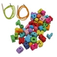 thumbnail image 1 of 51 Cuentas De Cordones Del Alfabeto Con Cuerdas, Coordinación Mano-ojo, Superficie Brillante, Letras De Cordones Ligeras Para Niños Y, 1 of 7