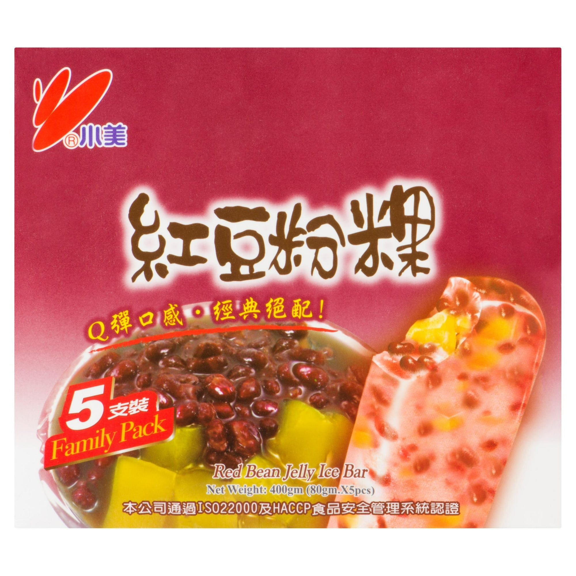 Shao Mei Red Bean Tapioca Ice Bars, 5 x 80 g, 400 g