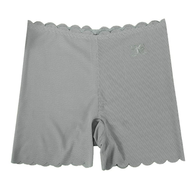 Gibobby Leggings cintura alta Shorts Mujer Seda Hielo Para Capas Con Bordes Con Volantes Gris XL