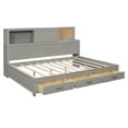 thumbnail image 5 of Harper & Bright Designs Full Size Daybed with 3 Storage Drawers and a Set of Sockets and USB Ports, Wooden Bedframe with Upper Soft Board for Bedroom Guestroom, Gray, 5 of 12