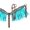 Teal, variant on Showman Pony Headstall & Breast Collar Set w/ Holographic Snake Print & Metallic Fringe  (Purple)