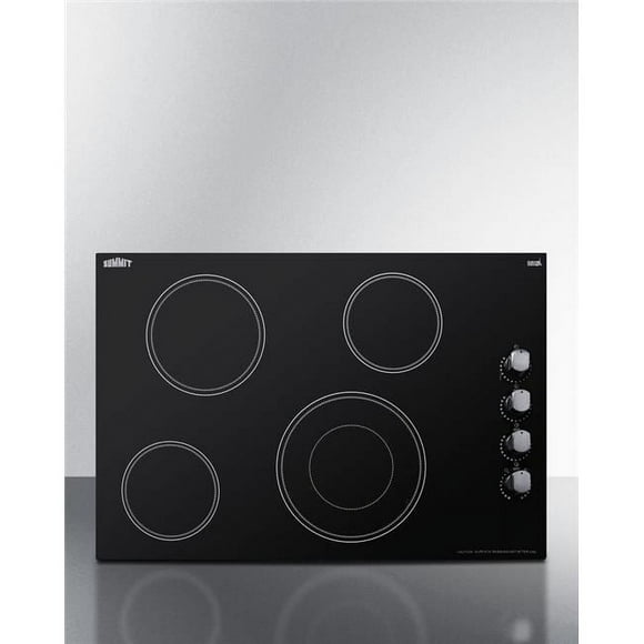 Summit Appliance CR4B30MB 30 in. 208-240V 4-Burner Radiant Cooktop&#44; Black