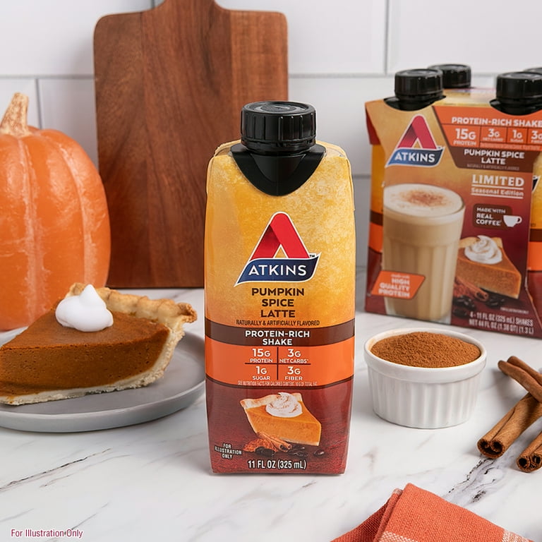 Atkins Limited Edition, Pumpkin Spice Latte Protein Shake, 11 fl