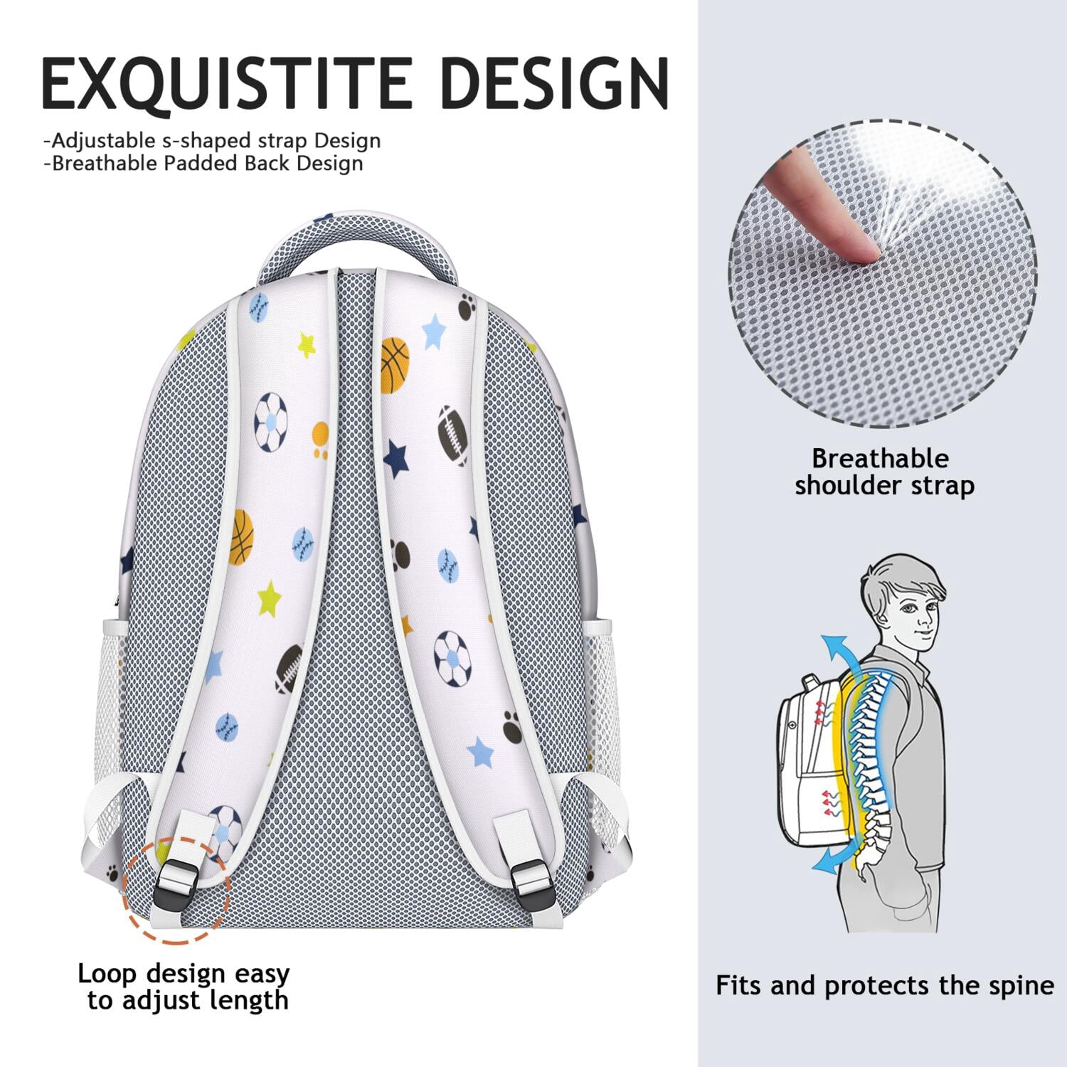 Team Spirit Waterproof Backpack - Ergonomic Student Backpack for Baseball, Football, Soccer Fans - Breathable & Durable Design for Teens