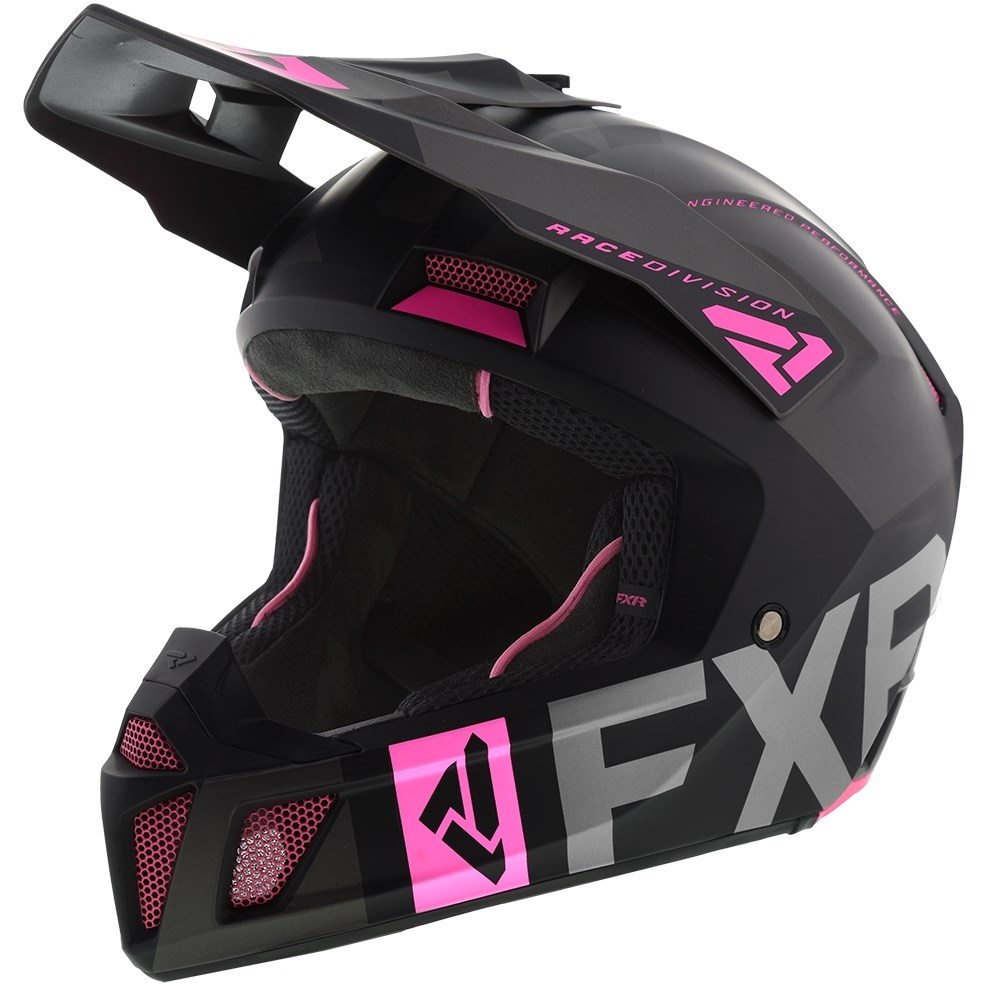 FXR Clutch EVO Helmet Black/Charcoal/Pink Small