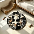 thumbnail image 5 of Linnome Cats Patterns Round Flock Floor Mat, Fuzzy 2D Print Door Rug, Soft Non-Slip Bathroom Entryway Carpet, Washable Indoor Home Decor Accent, Playful Animal Theme Area Rug for Pets, 15.74 Inch, 5 of 6
