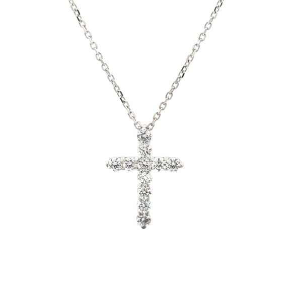 14K White Gold Lab-Grown Diamond Cross Pendant, 0.50 ct. t.w.
