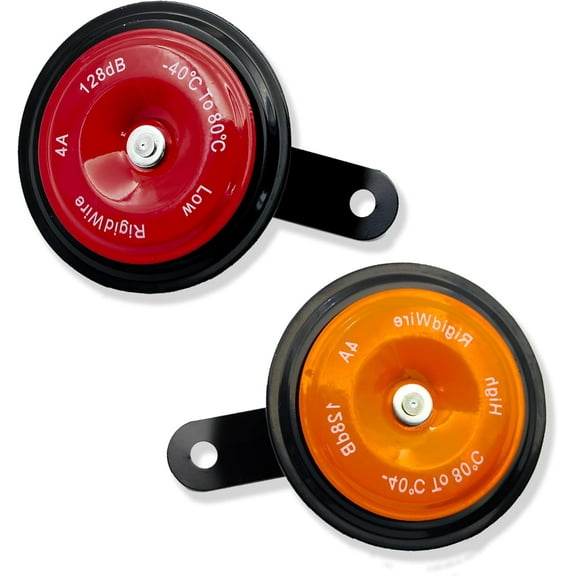 128dB 12V Universal Disc horn Compatible With SUVs, ATVs, Motorcycle, Off-Road Vehicle, Business Vehicle, Trucks, Boats High Low Electric Horn