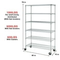 thumbnail image 7 of NSF Wire Shelving Unit Heavy Duty Garage Storage Shelves Large Black Metal Shelf Organizer 6-Tier Height Adjustable Commercial Grade Storage Rack 6000 LBS Capacity on 4" casters,18" D x 48" W x 76" H, 7 of 7