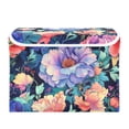thumbnail image 7 of Yayeee Collapsible Cube Storage Bin with Lid Fabric Closet Decorative Basket with Handles, Puprle Ethereal Floral Harmony, 7 of 7
