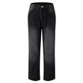 thumbnail image 5 of HSMQHJWE Bootcut Jeans for Women Stretchy Mid Rise Double Button Wash Solid 90s Straight Leg Jeans, 5 of 5