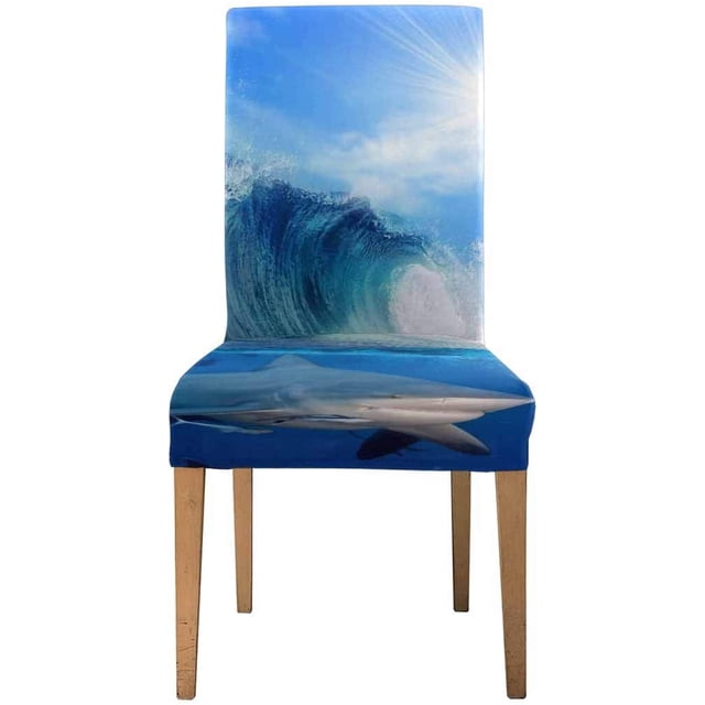 ABPHQTO Ocean View Blue Underwater Sunlight Cloudy Sky Stretch Funda protectora para silla Funda protectora de asiento para comedor Hotel Wedding Party Set de 1