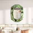 thumbnail image 6 of LUVODI Geometric Mirror Wall 28 x 39 inch Art Mirror Green 3D Glass Beveled for Bathroom Living Room, 6 of 8