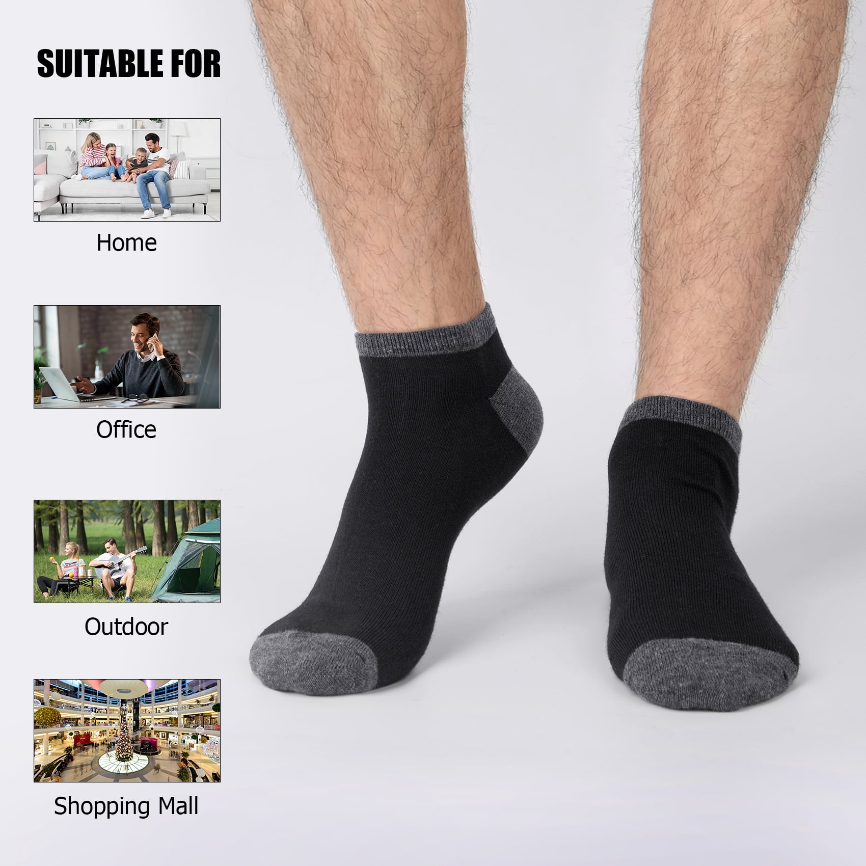 KOITHOT 50 Pairs Mens Ankle Socks Low Cut Lightweight Breathable Summer Mens Socks Size 10 13 Value Pack