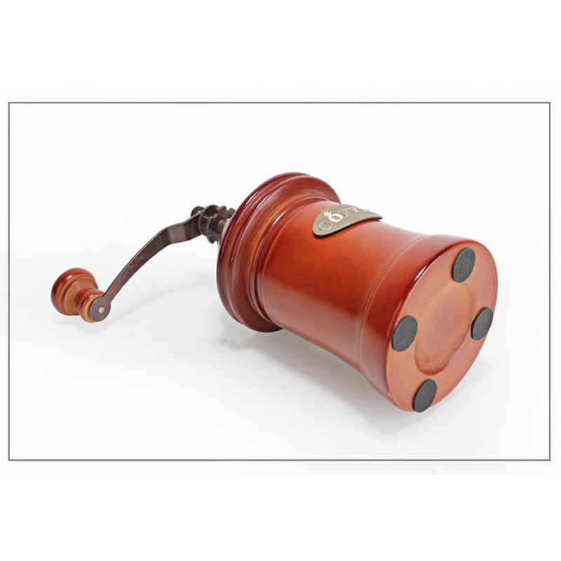 Manual Coffee Grinder Wood Vintage Hand Crank Coffee Mill with Adjustable Gear Setting Ceramic Burr