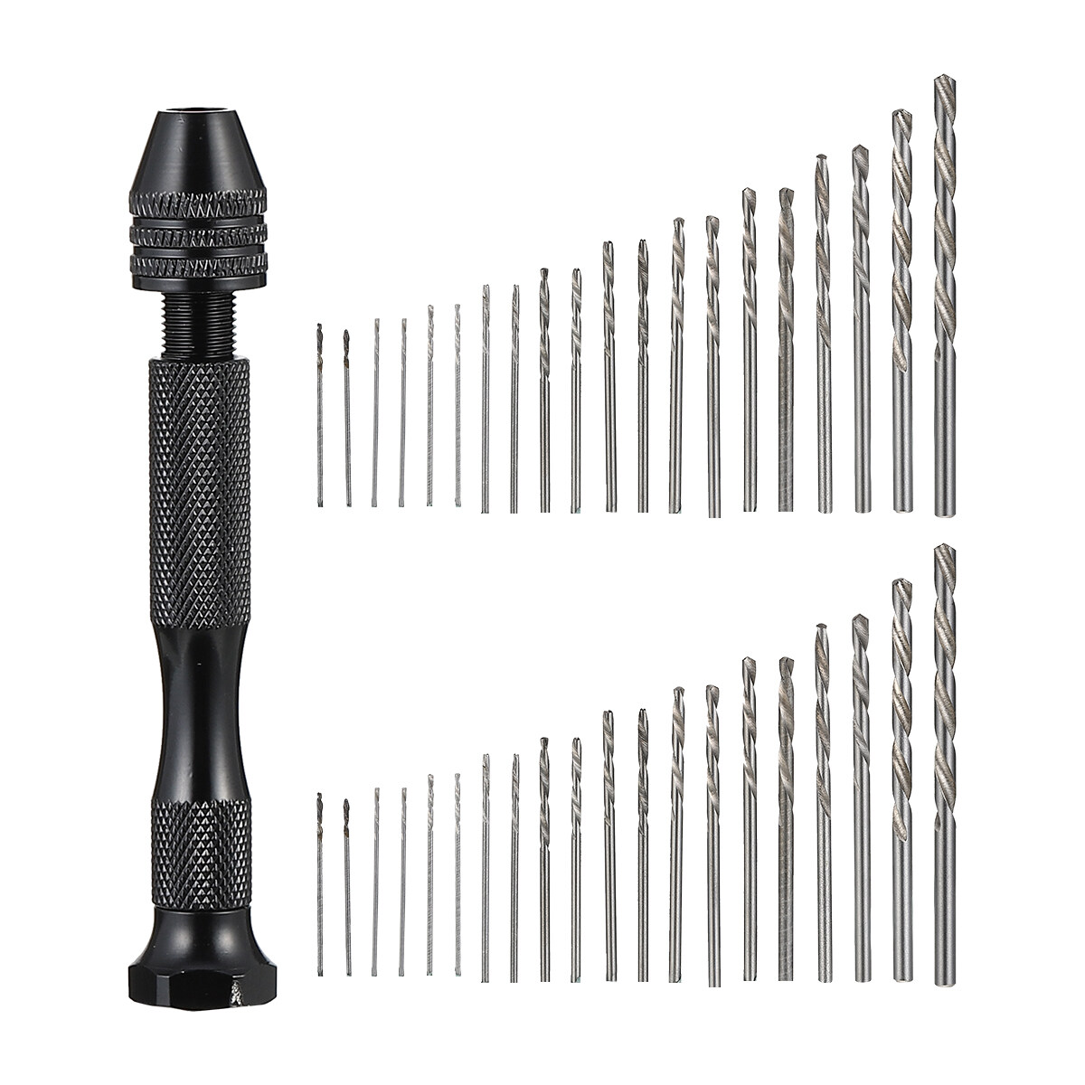 49-Piece Mini Micro Hand Drill Bit Set – Manual Pin Vise Chuck, DIY Rotary Tool
