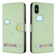 thumbnail image 3 of JTCASES for iPhone Xs Max Wallet Case, Lovely Cat Pattern PU Leather Shockproof TPU with Card Slots Cash Pocket Magnetic Closure Removeable Wrisr Strap Stand for iPhone Xs Max, Green, 3 of 8
