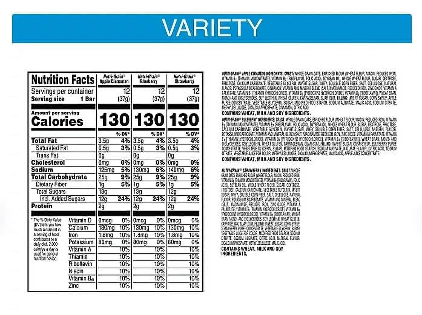 Bundle - Nutri-Grain Bars Variety Pack (1.3 Oz., 36 Pk.) In Packaging
